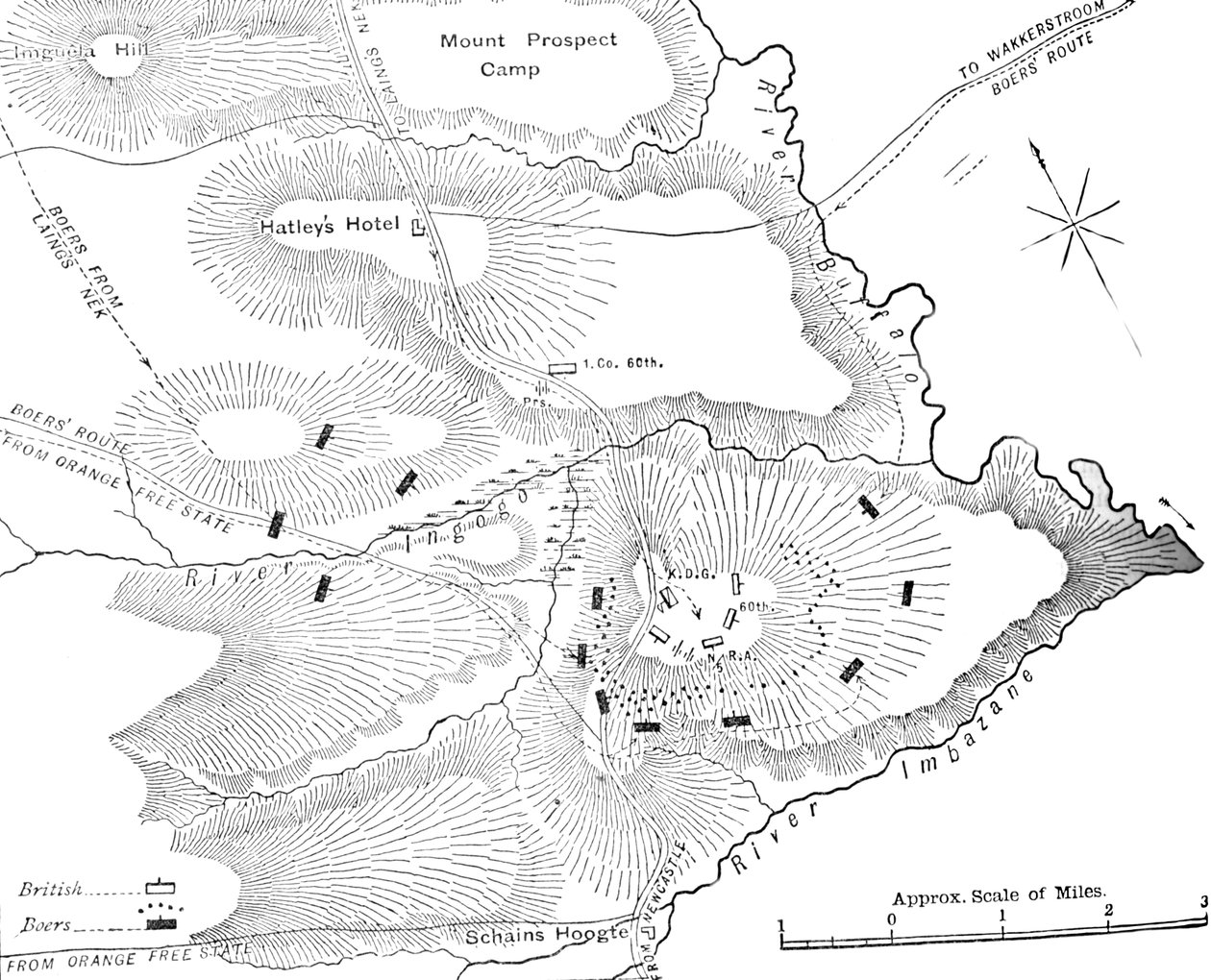 Plan der Aktion am Ingogo, 8. Februar 1881, um 1880er Jahre von Unbekannt
