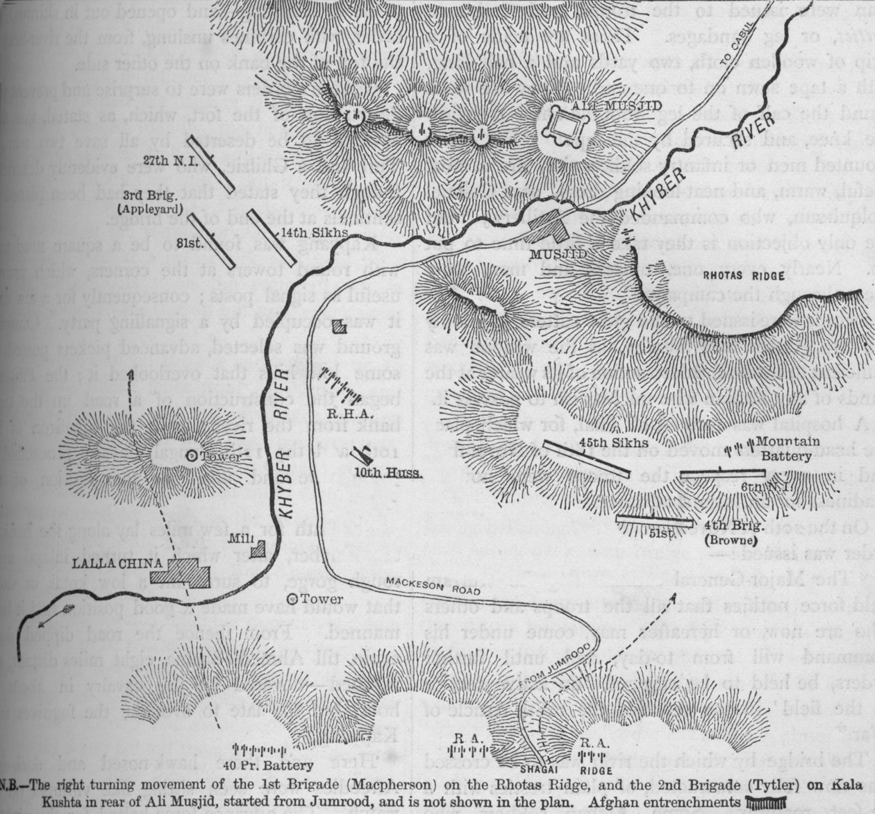 Plan des Angriffs auf Ali Musjid, 21. Nov. 1878, ca. 1880 von Unbekannt