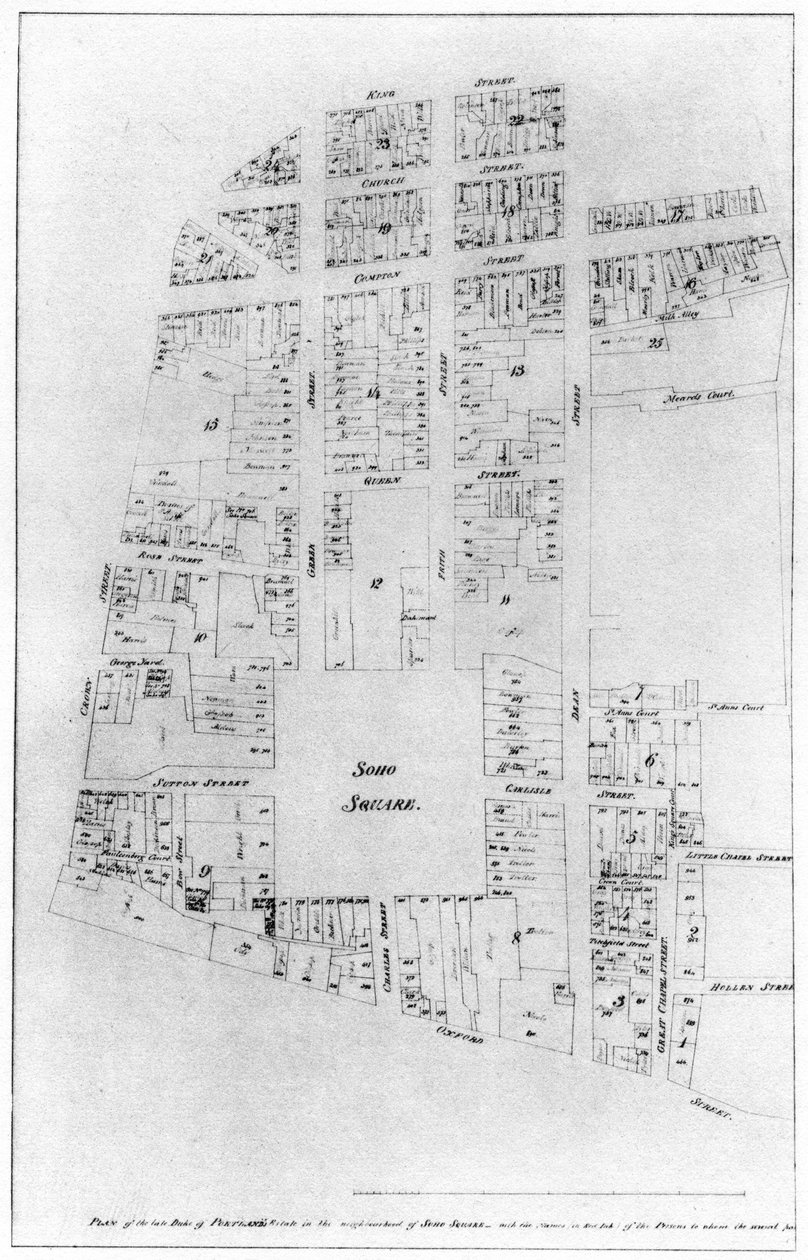 Plan des Anwesens des Herzogs von Portland, Soho Square, London von Unbekannt