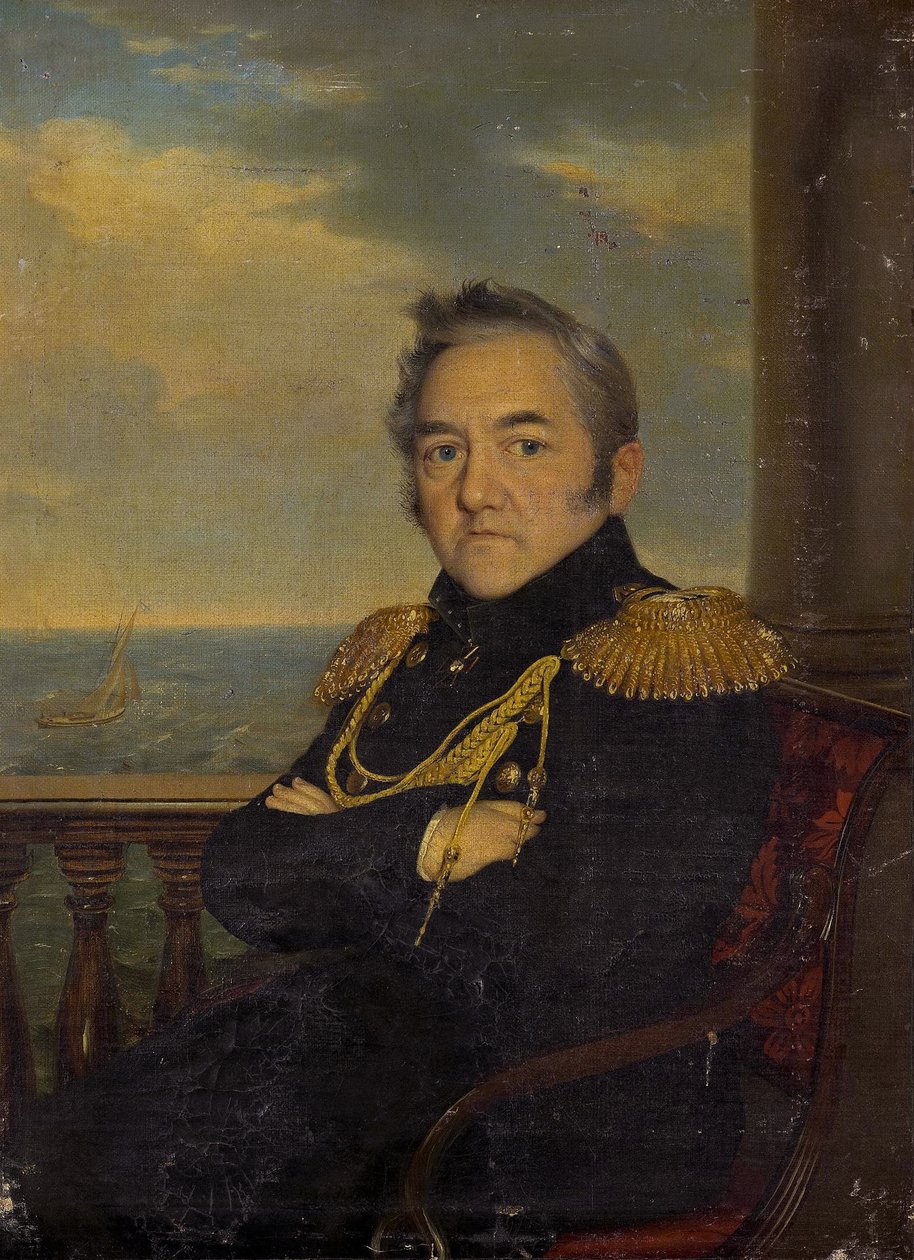 Porträt von Admiral Mikhail Lazarev 1788-1851, Mitte des 19. Jahrhunderts von Unbekannt