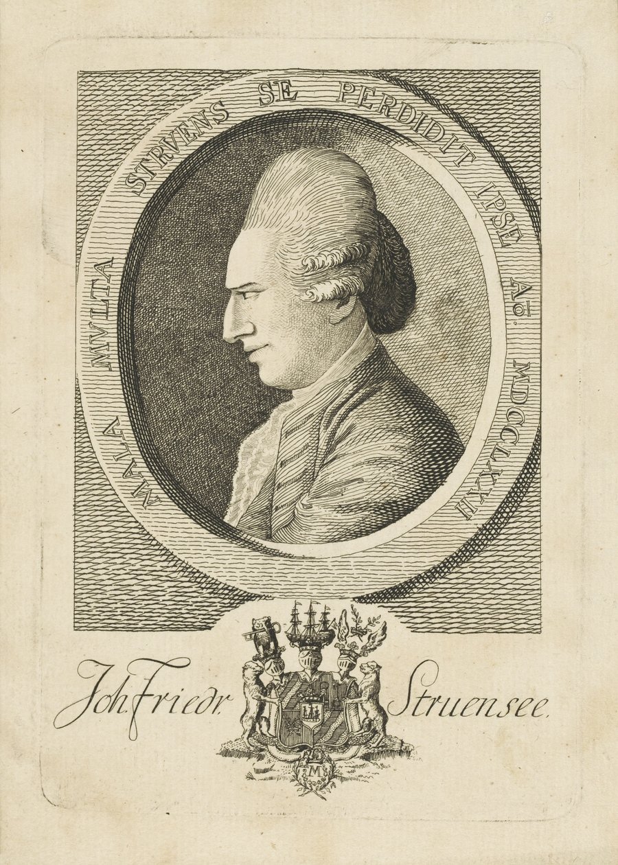 Porträt von Graf Johann Friedrich Struensee, 1737-1772, 1773 von Unbekannt