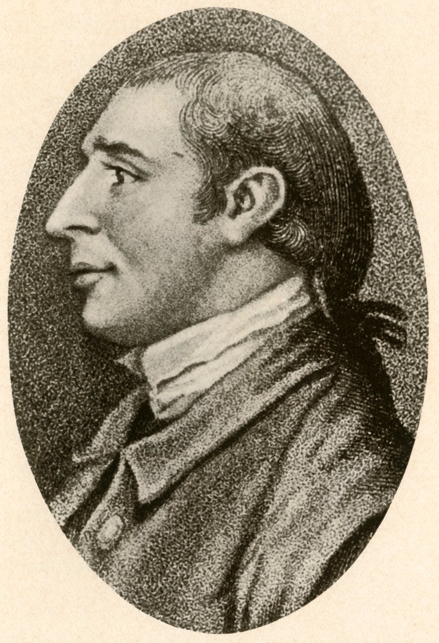 Porträt von Gouverneur Morris, mit glattem Haar und Zopf, ca. 1780, 1937 von Unbekannt