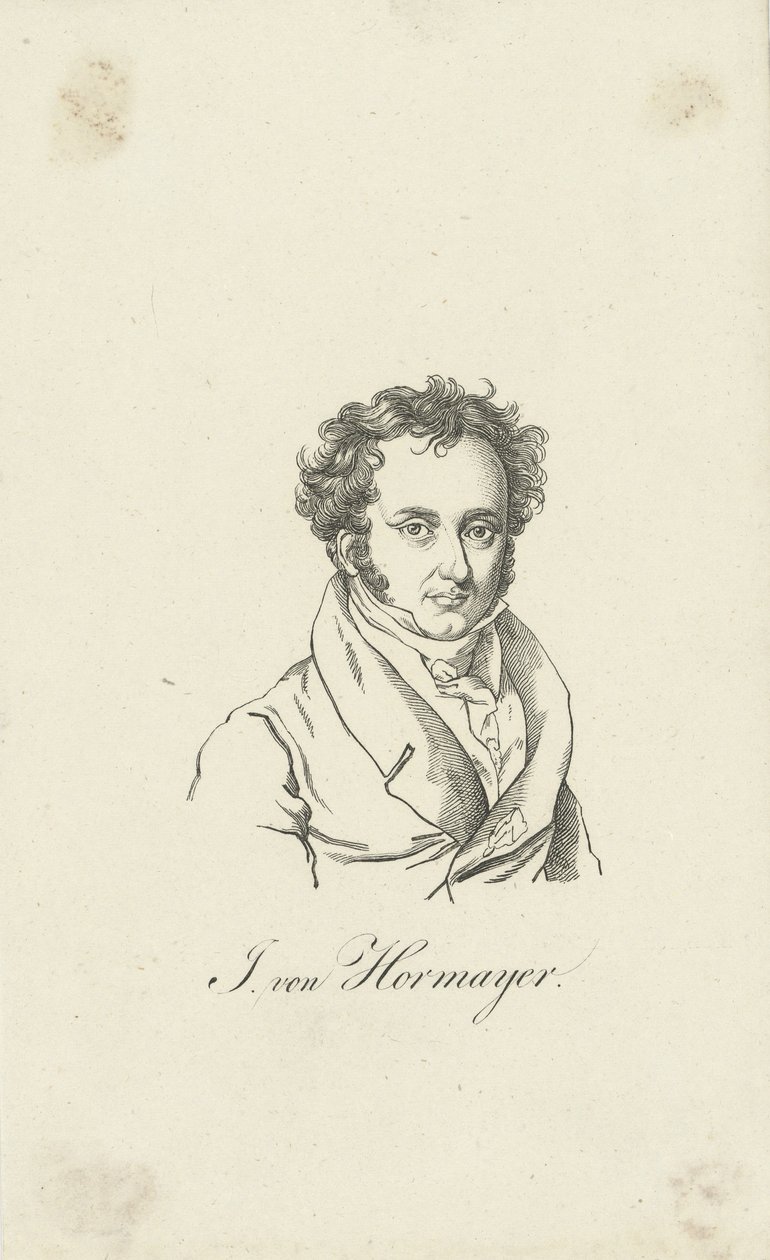 Porträt von Joseph Hormayr, Baron zu Hortenburg 1781-1848 von Unbekannt