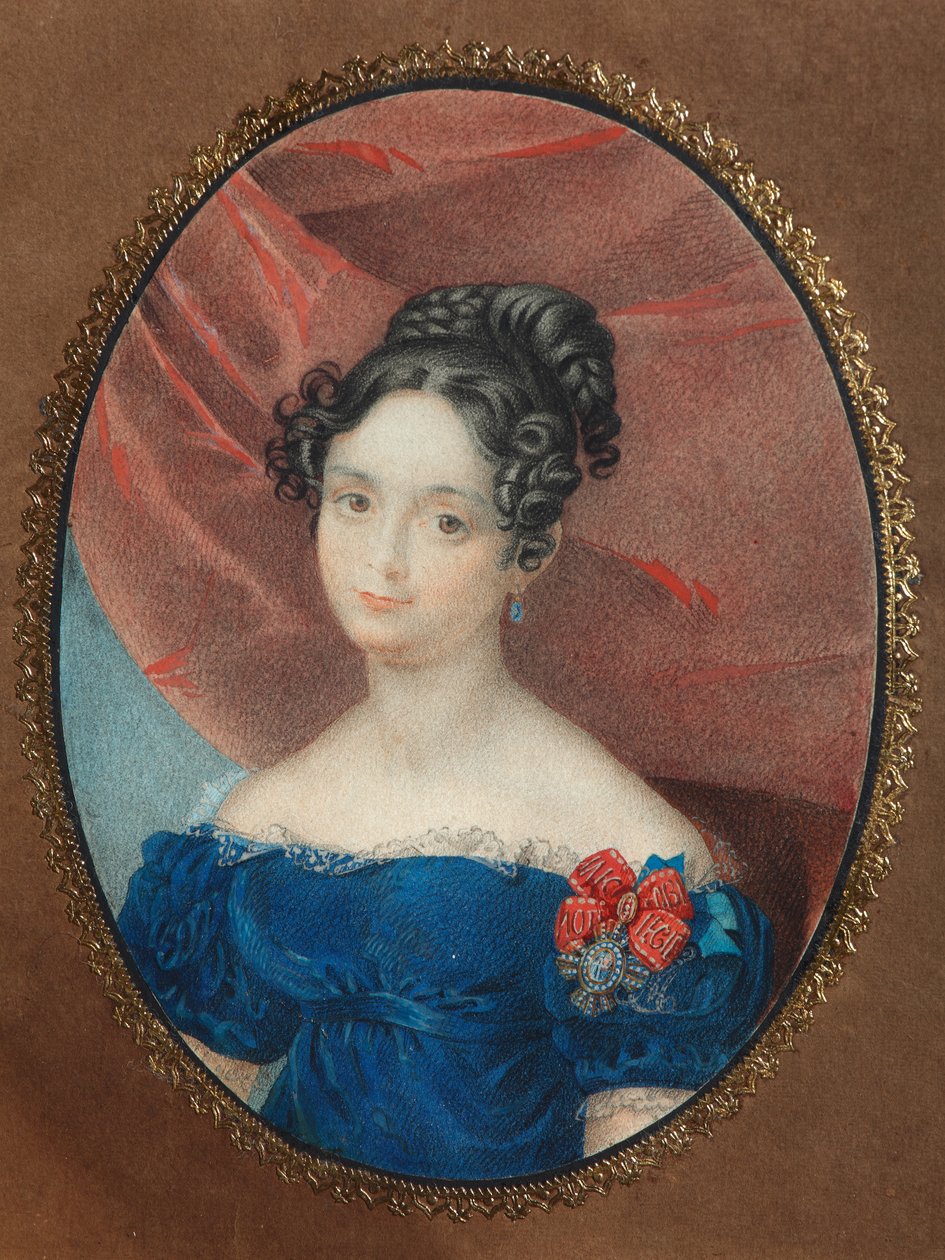 Porträt von Maria Jakovlevna Naryshkina 1789-1854, geb. Lobanova-Rostovskaya, 1840er Jahre von Unbekannt