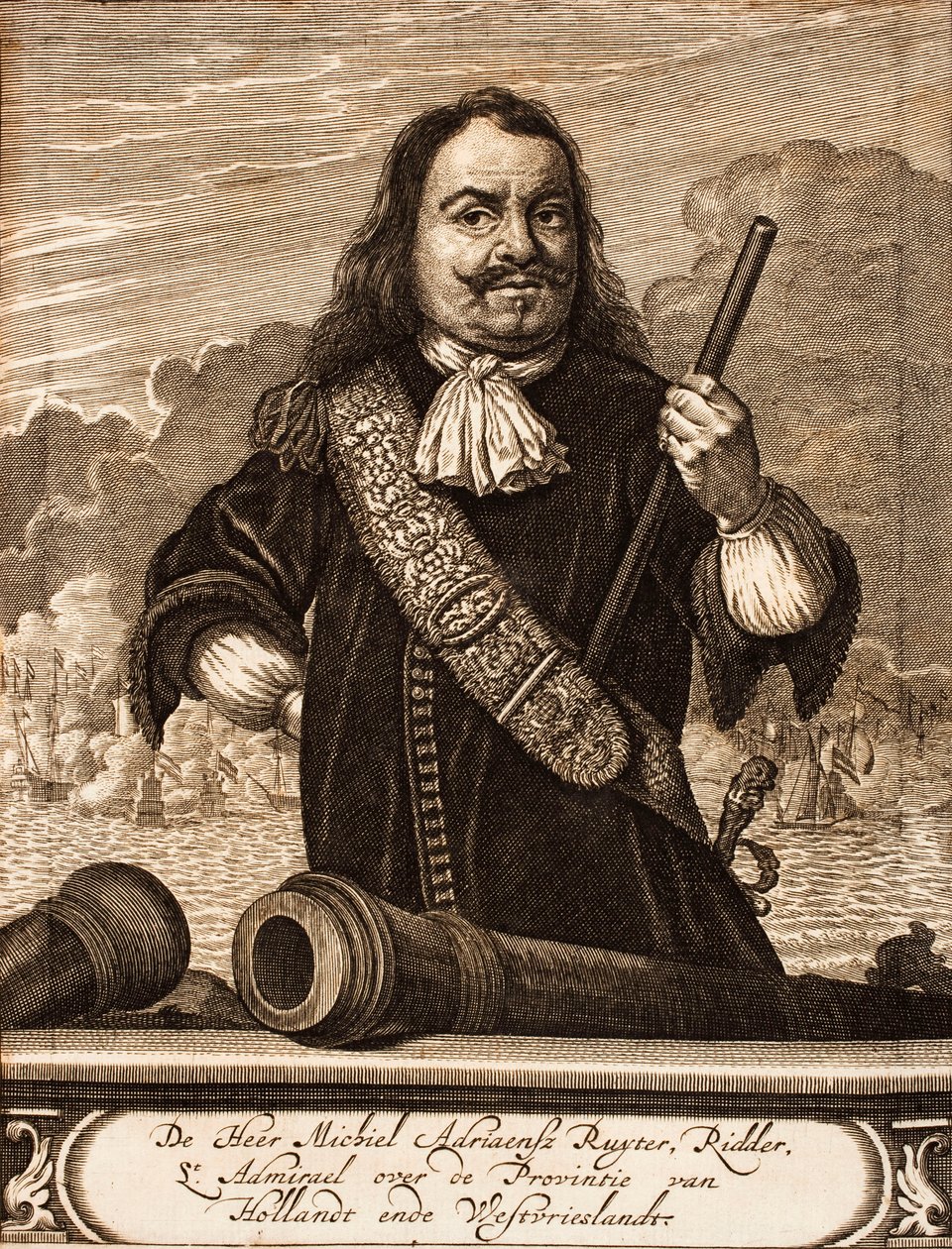 Porträt von Michiel de Ruyter 1607-1676 aus: Schauplatz des Krieges, 1675 von Unbekannt