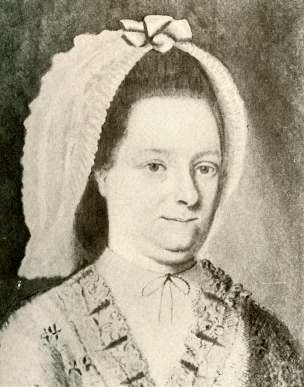 Porträt von Mrs. Nathaniel Appleton, Jr., mit einer eigentümlichen Kappe von Unbekannt