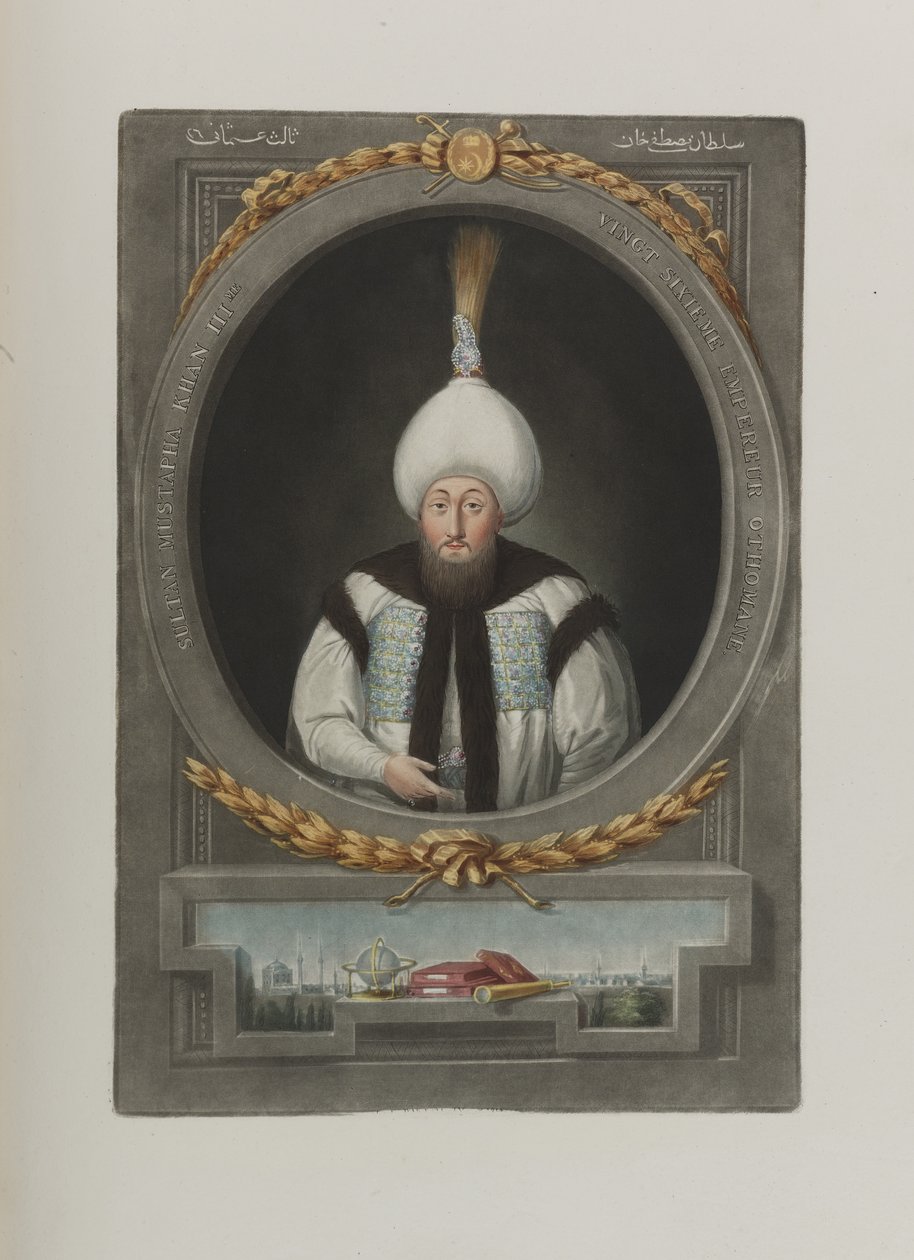 Porträt von Sultan Mustafa III, 1717-1774 (1815) von Unbekannt
