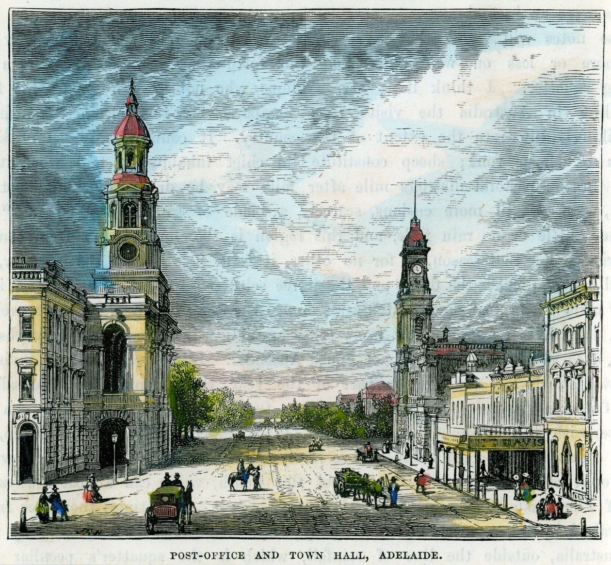 Postamt und Rathaus, Adelaide, Südaustralien, Australien, um 1880 von Unbekannt