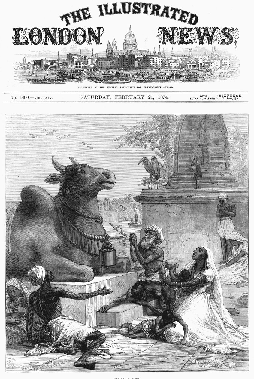Gebet zu Nandi um Erleichterung von der Hungersnot, Bengalen, Indien von Unbekannt