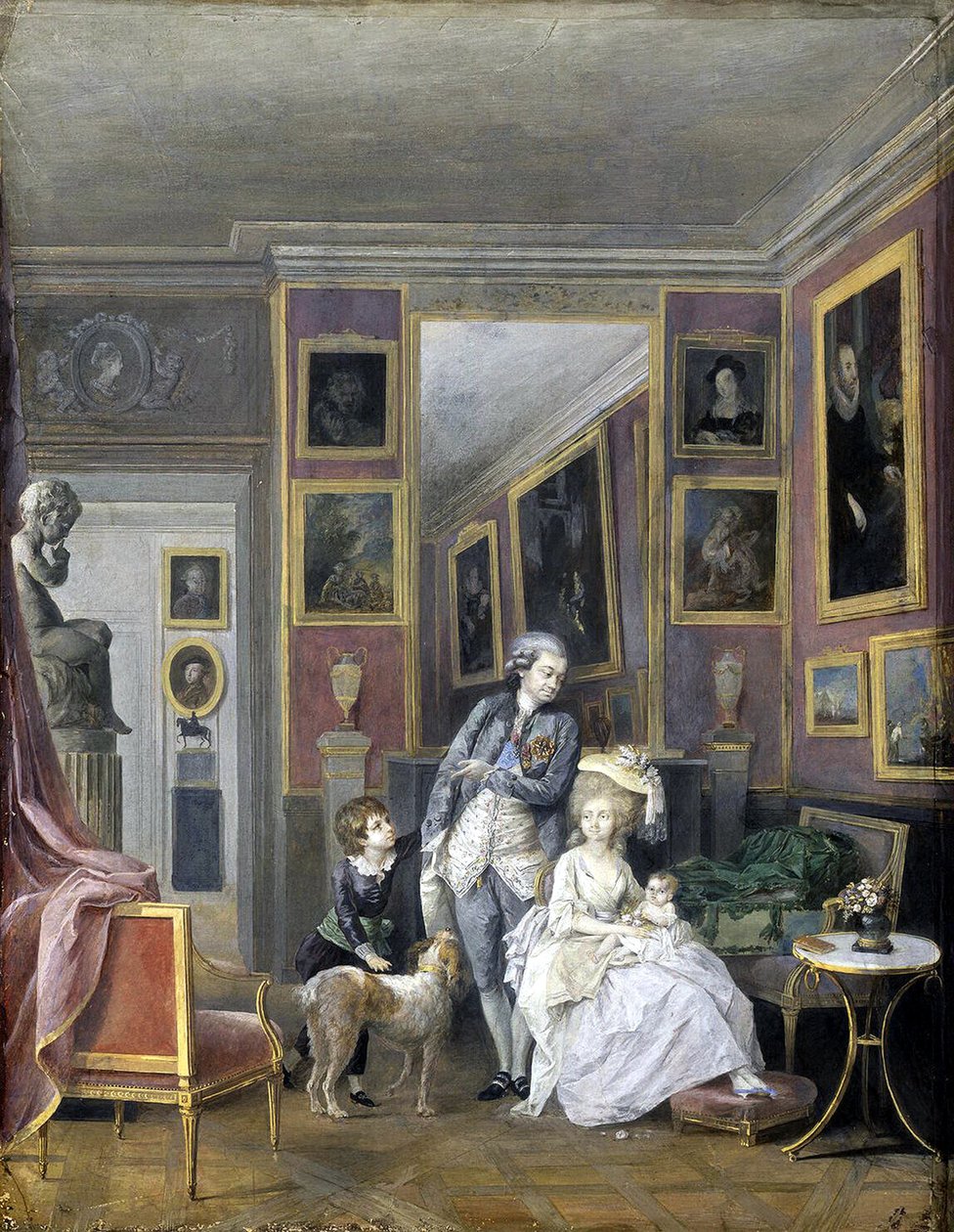 Prinz Alexander Sergejewitsch Stroganow mit seiner Frau Ekaterina Petrowna und Kindern, ca. 1778 von Unbekannt