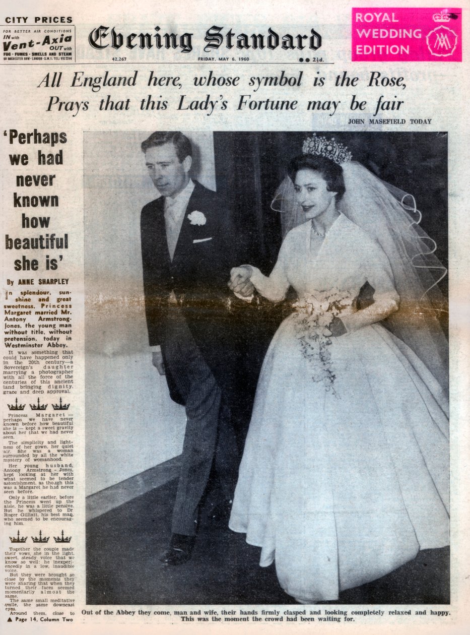 Prinzessin Margaret heiratet Antony Armstrong-Jones, 6. Mai 1960 von Unbekannt