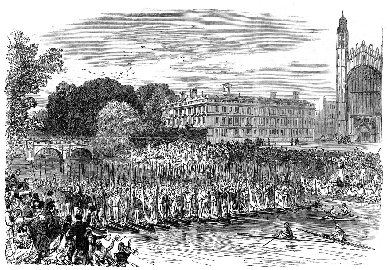 Prozession von Booten in Cambridge, 1870 von Unbekannt