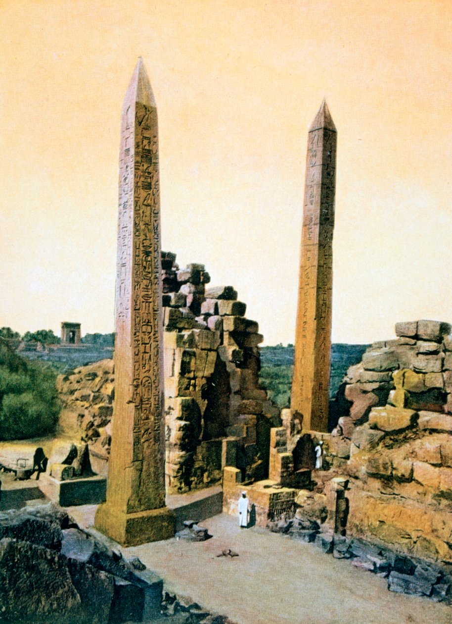 Obelisk der Königin Hatschepsut, Tempel des Amun, Karnak, Luxor, Ägypten, 20. Jahrhundert von Unbekannt