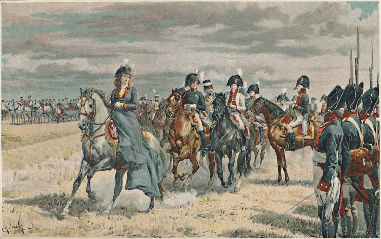 Königin Luise inspiziert die preußische Armee von Unbekannt