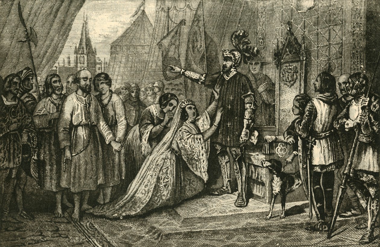 Königin Philippa bittet für die Bürger von Calais, 1347, 1890 von Unbekannt