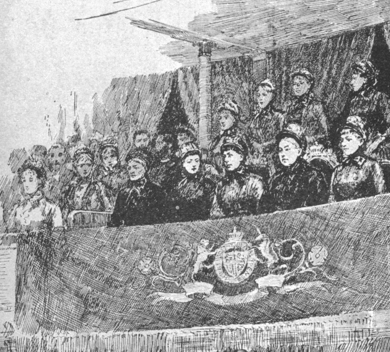 Königin Victoria bei der Aufführung von Mors et Vita in der Albert Hall, 1886, 1901 von Unbekannt