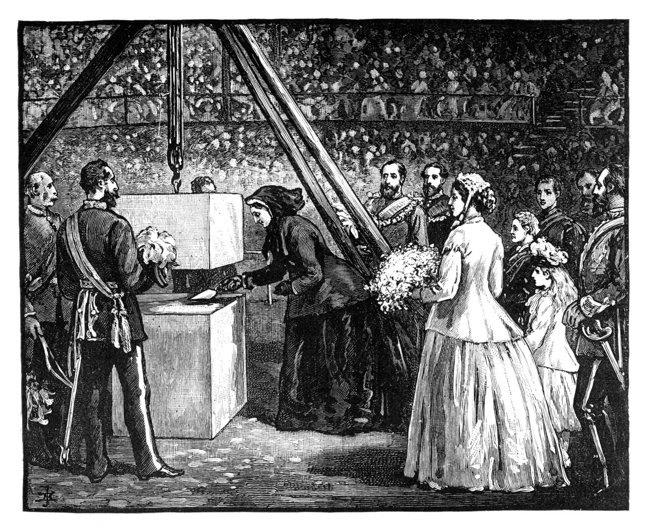 Königin Victoria legt den Grundstein der Royal Albert Hall, London, 1860er Jahre von Unbekannt