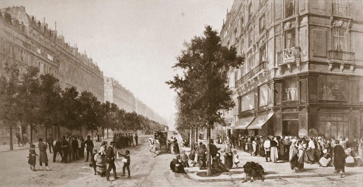 Schlange vor einem Lebensmittelladen, Belagerung von Paris, Deutsch-Französischer Krieg von Unbekannt