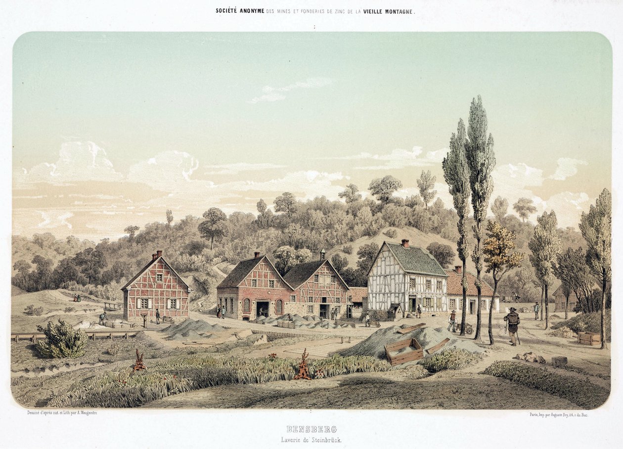 Rohstoffverarbeitung, Metallurgie Steinbruck Zinkerz-Waschwerke, Bensberg, Deutschland von Unbekannt