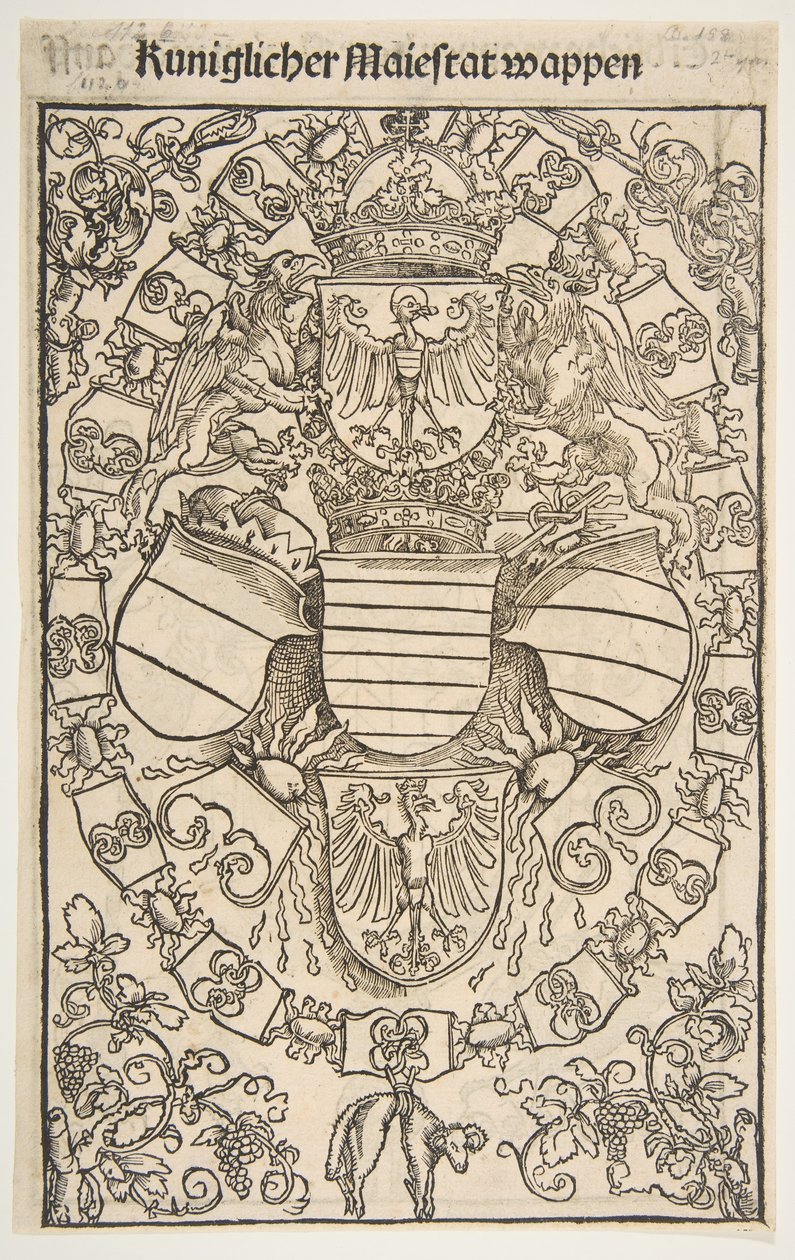 Recto: Wappen von Maximilian I. als König der Römer, verso: Wappen von Florian, 1502 von Unbekannt