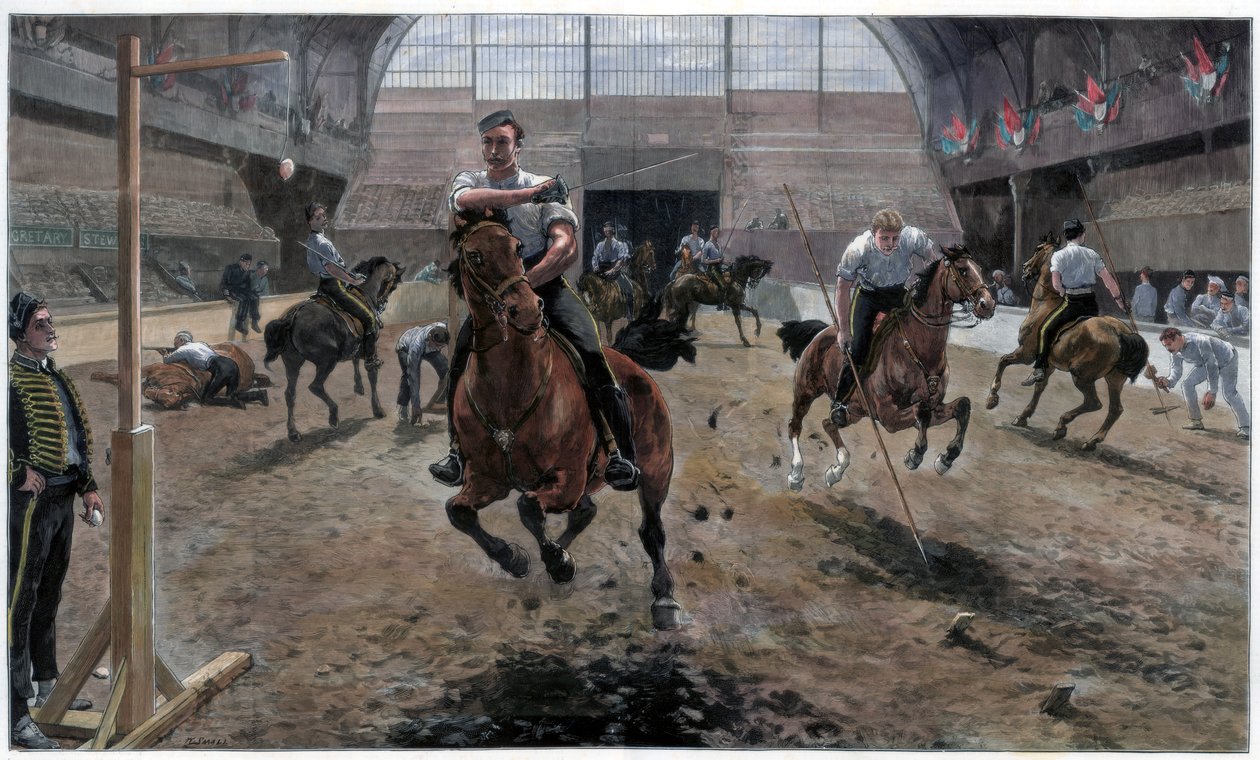 Probe für das Royal Military Tournament in der Agricultural Hall, Islington, London, 1886 von Unbekannt