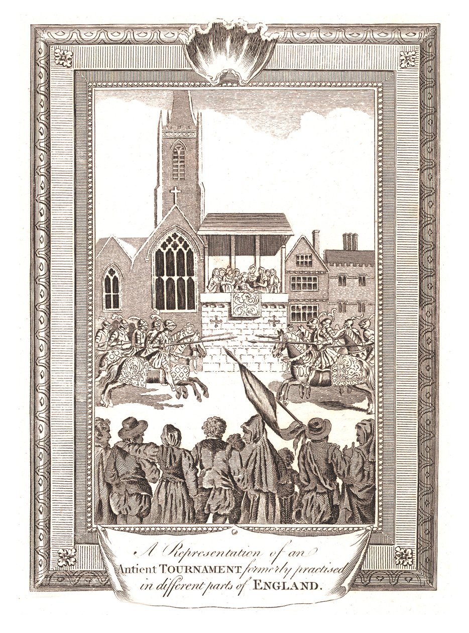 Darstellungen eines alten Turniers, das in verschiedenen Teilen Englands praktiziert wurde, 1794 von Unbekannt