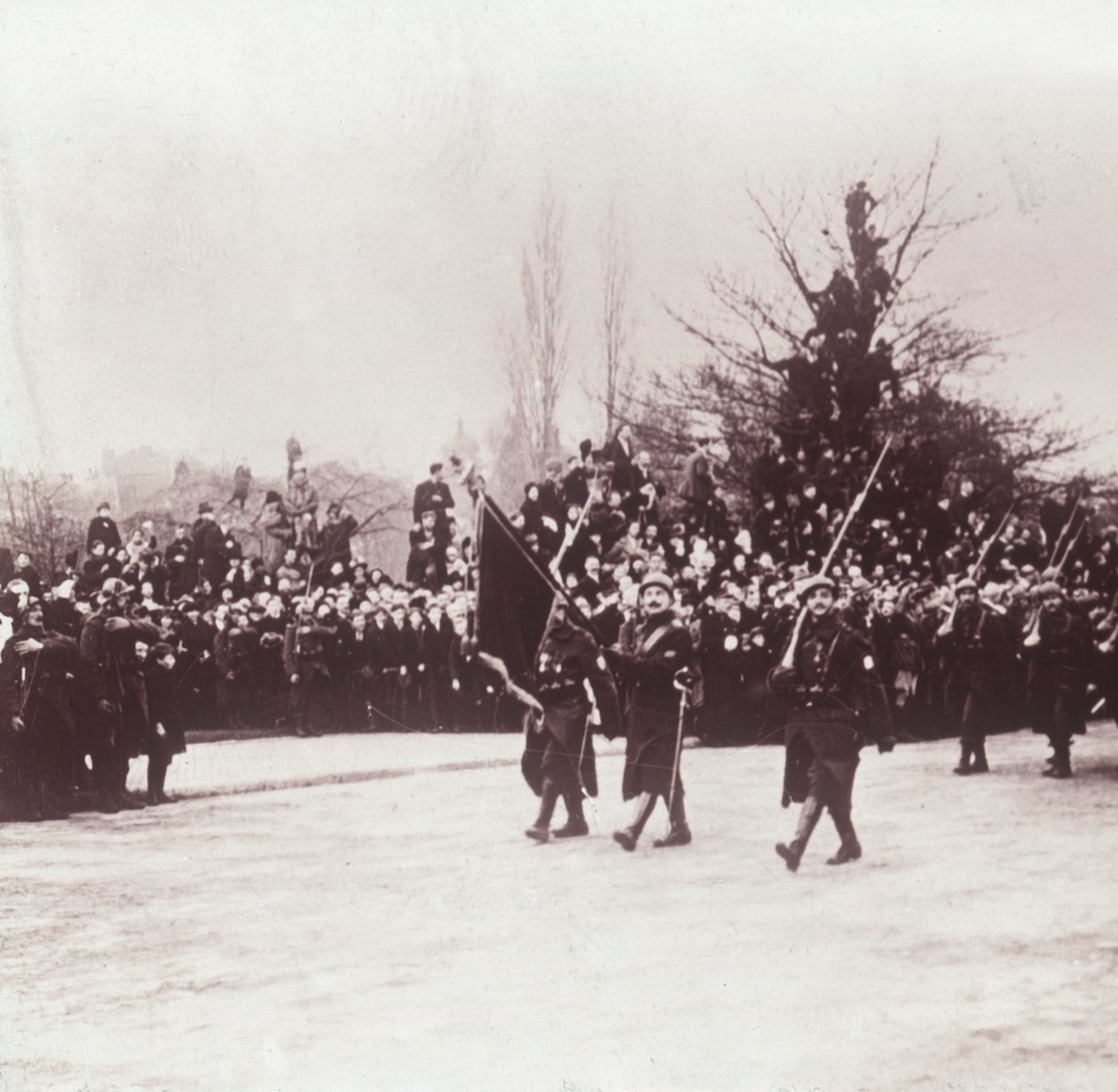 Rückkehr der Belgier nach Lüttich, Belgien, ca. 1914-1918 von Unbekannt