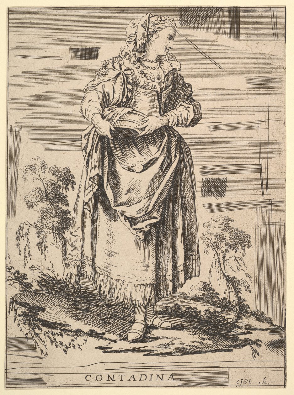 Rückseitige Kopie von Contadina, Recueil de diverses figures étrangères Inventées par F..., 18. Jahrhundert von Unbekannt