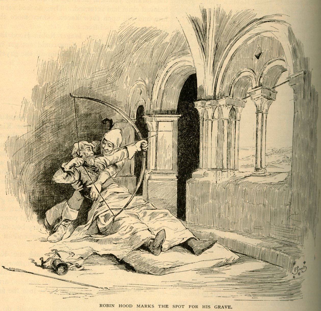 Robin Hood markiert den Ort für sein Grab, 1883 von Unbekannt