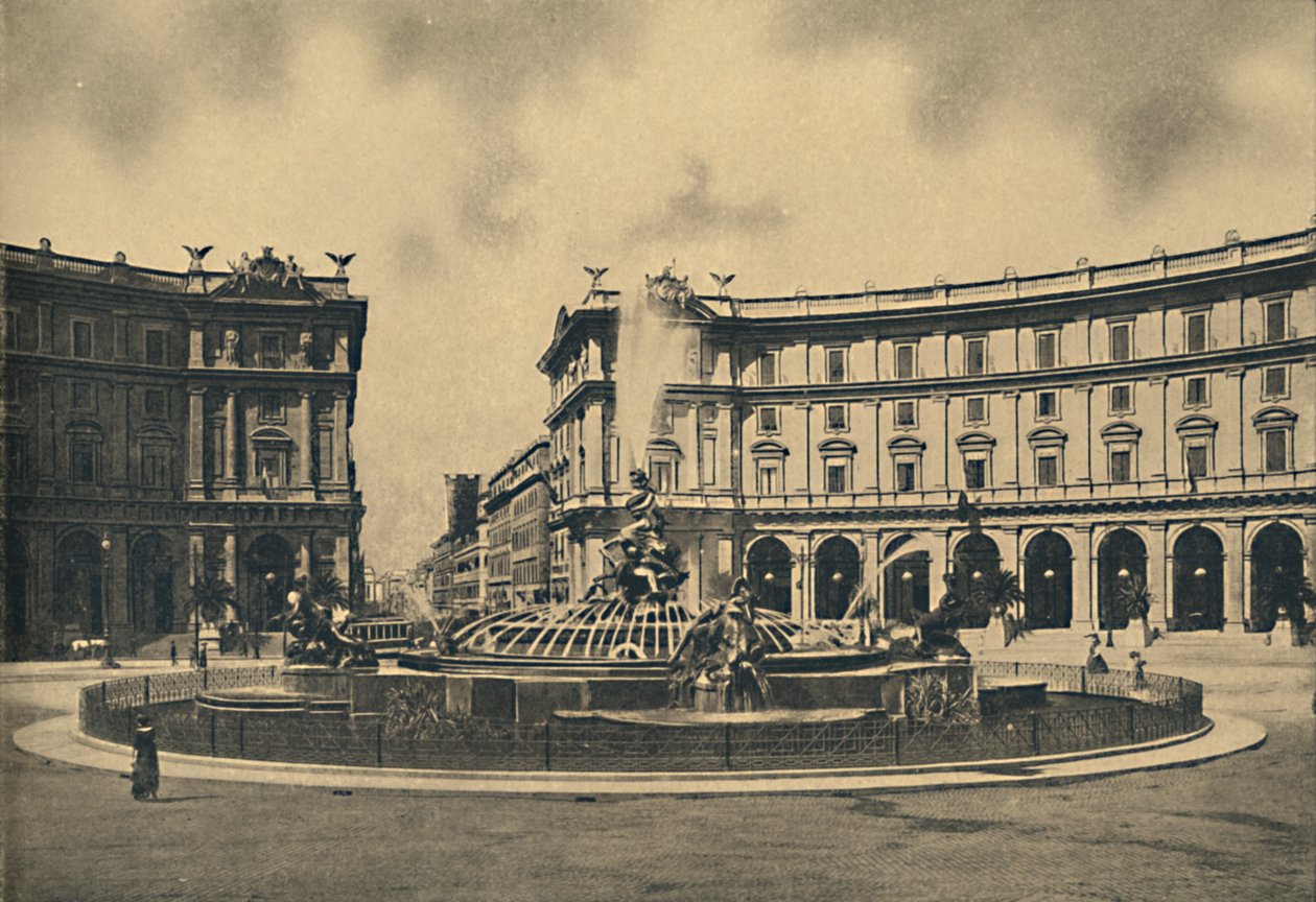 Rom - Esedra-Platz und der Naiaden-Brunnen, 1910 von Unbekannt