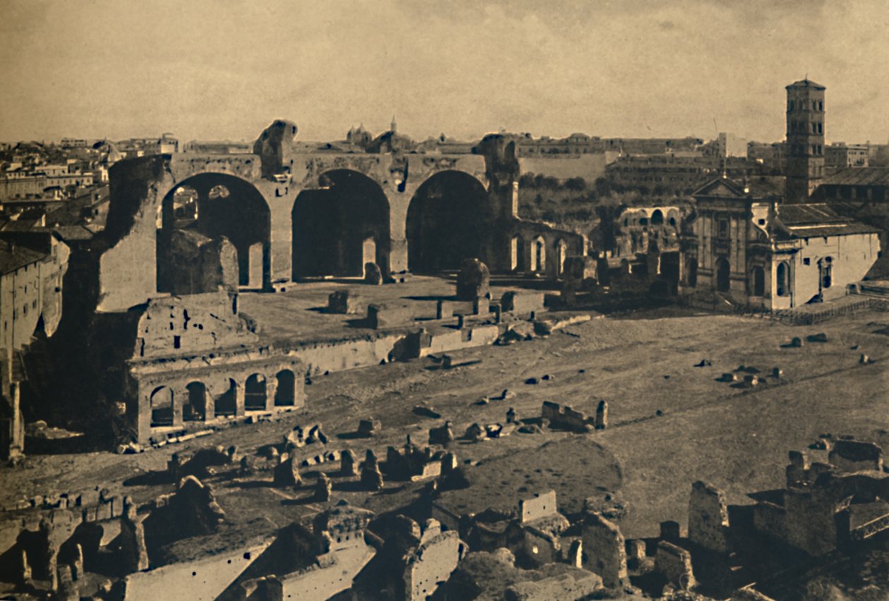Rom - Römisches Forum - Basilika von Maxentius und Kirche S. Francesca Romana, 1910 von Unbekannt