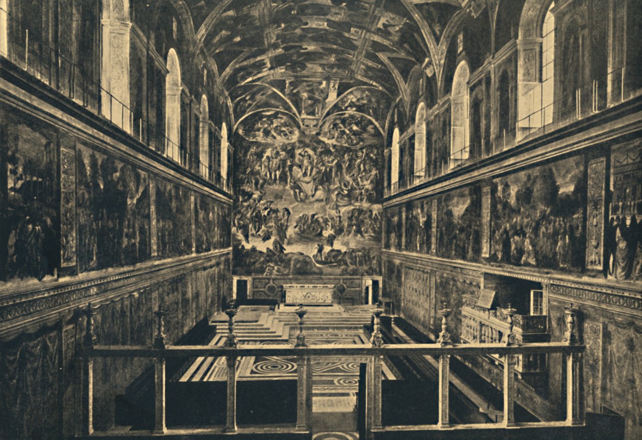 Rom - Vatikanpalast - Die Sixtinische Kapelle, gegründet von Sixtus IV im Jahr 1483, 1910 von Unbekannt