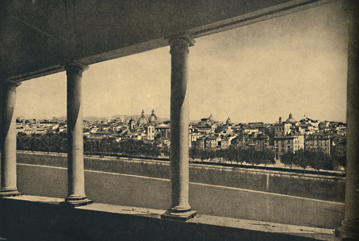 Rom - Blick auf die Stadt von der Loggia von Bramante im Castel Sant