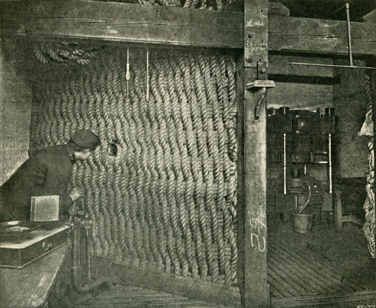 Seilschutzschirm zum Schutz beim Pressen von Sprengstoff-Baumwolle, 1901 von Unbekannt