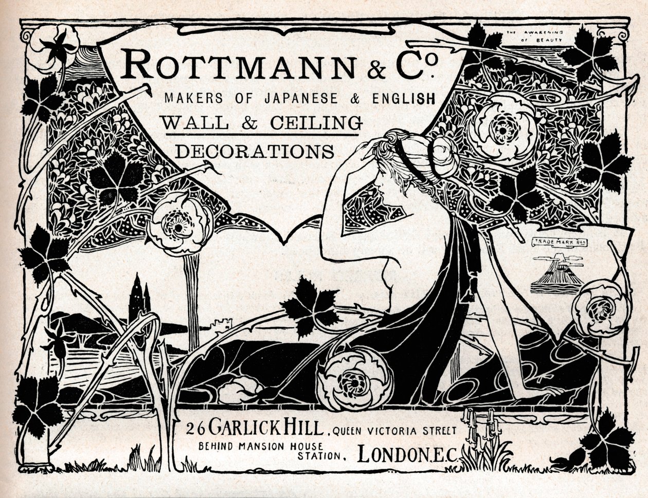 Rottmann & Co., Hersteller von japanischen und englischen Wand- und Deckendekorationen, 1897 von Unbekannt
