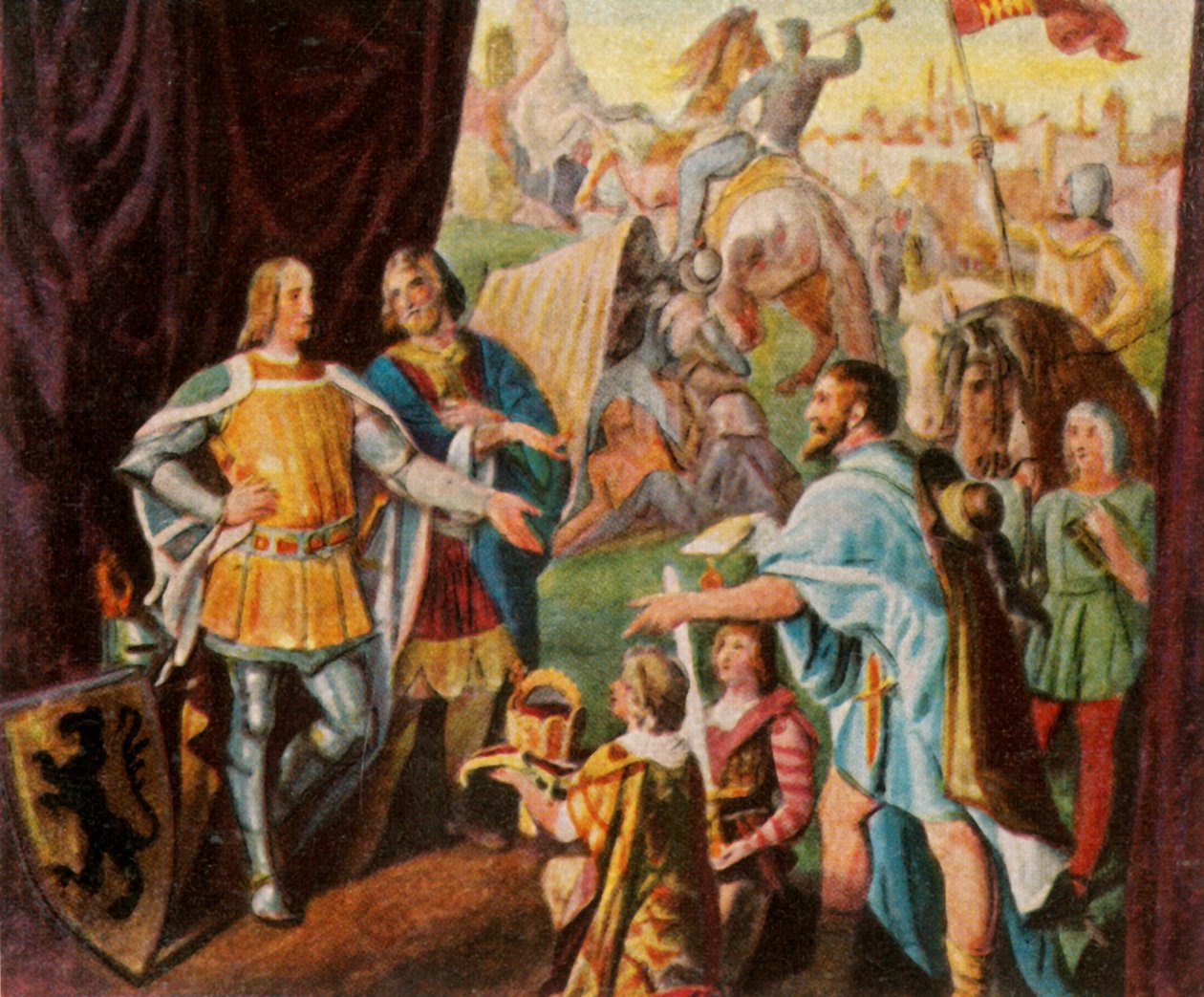 Rudolf von Habsburg erhält die Nachricht von seiner Wahl zum König von Deutschland, 1273, 1936 von Unbekannt