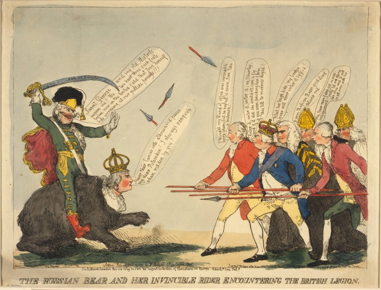 Russischer Bär und ihr unbesiegbarer Reiter, 1791 von Unbekannt
