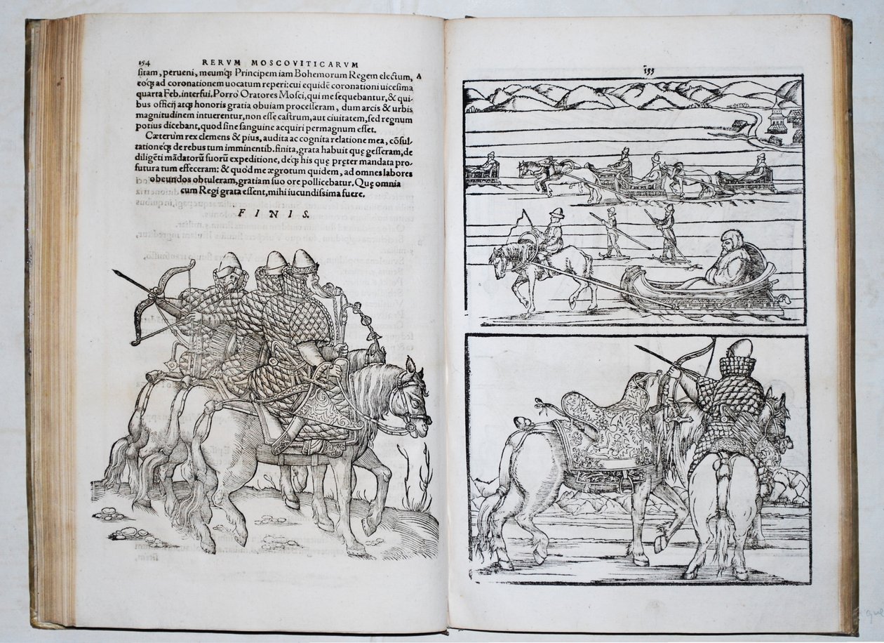 Russische Krieger. Siegmund von Herberstein reist durch Russland. Aus: Rerum Moscoviticarum commentarii, 1571 von Unbekannt