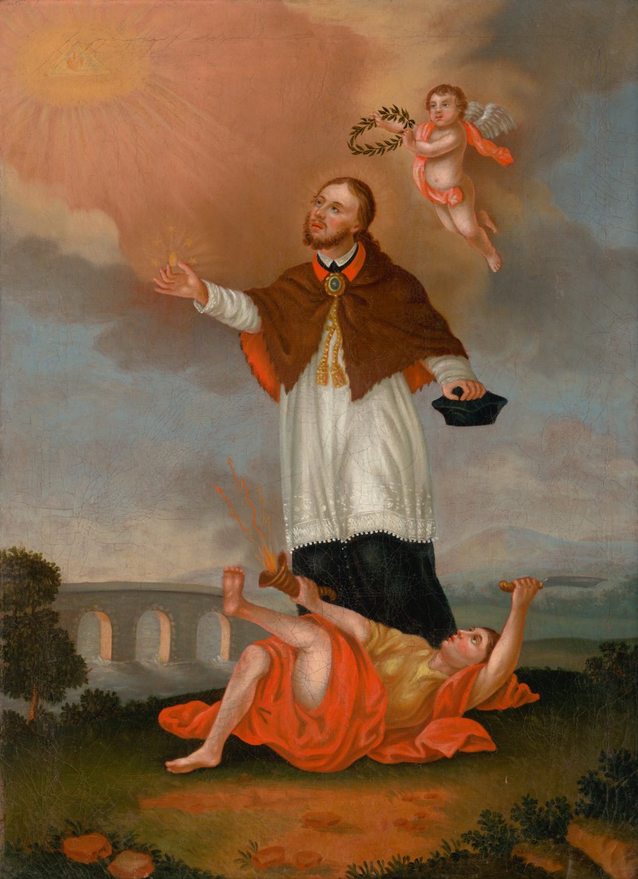Heiliger Johannes von Nepomuk, von Engeln verherrlicht von Unbekannt