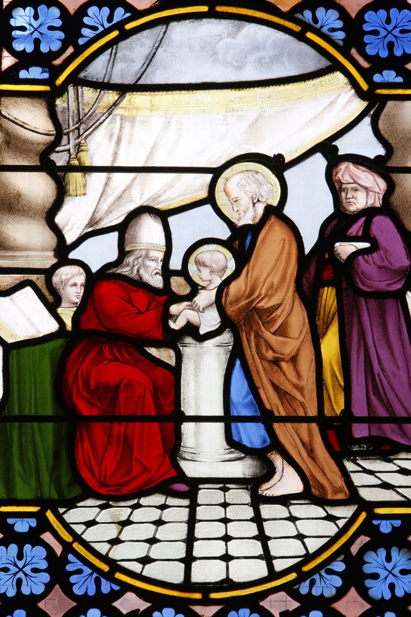 Kathedrale Saint-Corentin, Quimper Buntglasfenster: Beschneidung Jesu, Quimper, Frankreich von Unbekannt