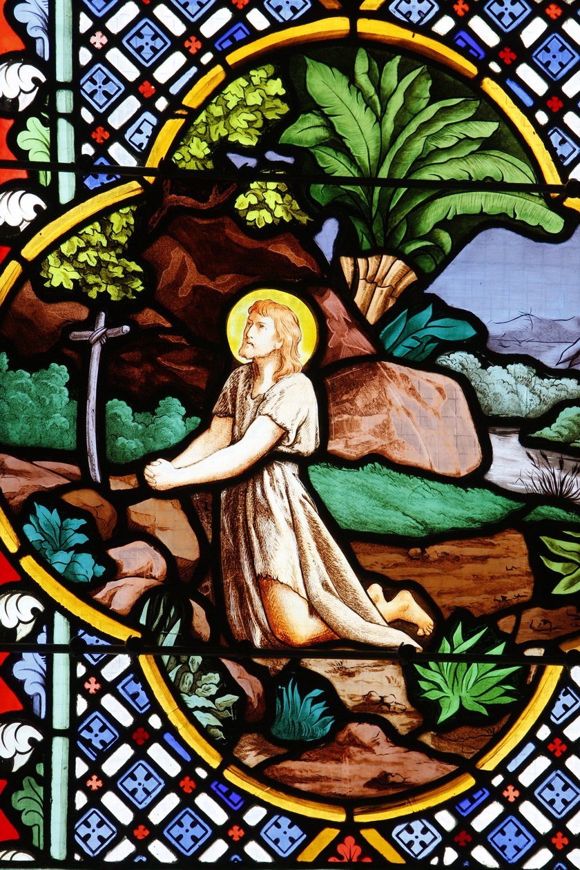 Kathedrale Saint-Corentin, Quimper: Johannes der Täufer in der Wüste, Quimper, Frankreich von Unbekannt