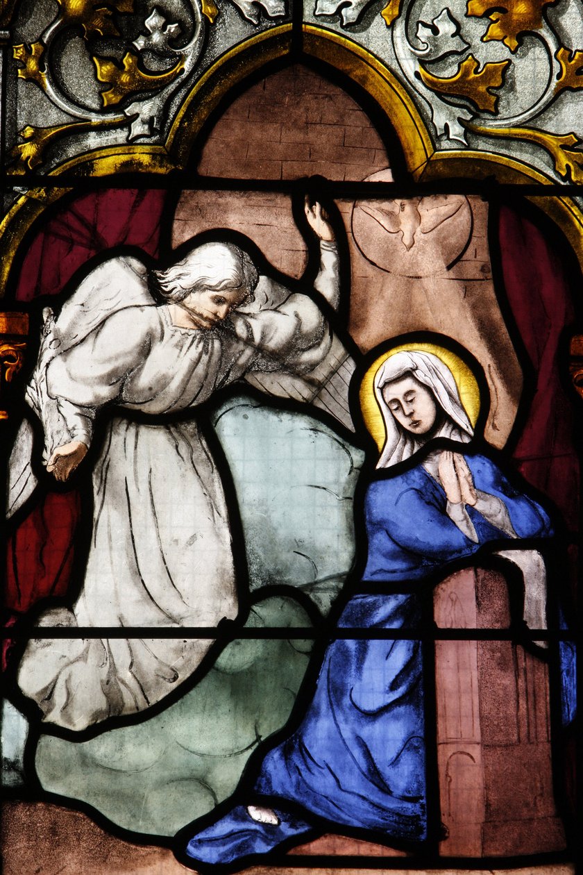 Kathedrale Saint-Corentin, Quimper. Glasfenster: Die Verkündigung, Quimper, Frankreich von Unbekannt