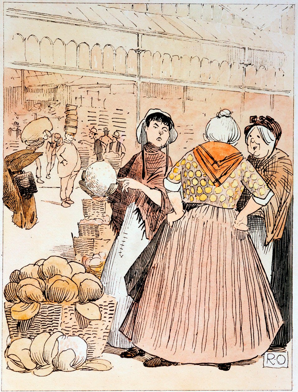 Szene auf dem Obst- und Gemüsemarkt Covent Garden, London, frühes 20. Jahrhundert von Unbekannt