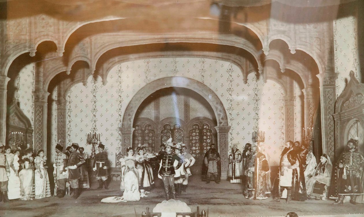 Szene aus Alexander Ostrovskys Stück Falscher Dmitriy, Maly Theater, Moskau, Russland, 1870er von Unbekannt
