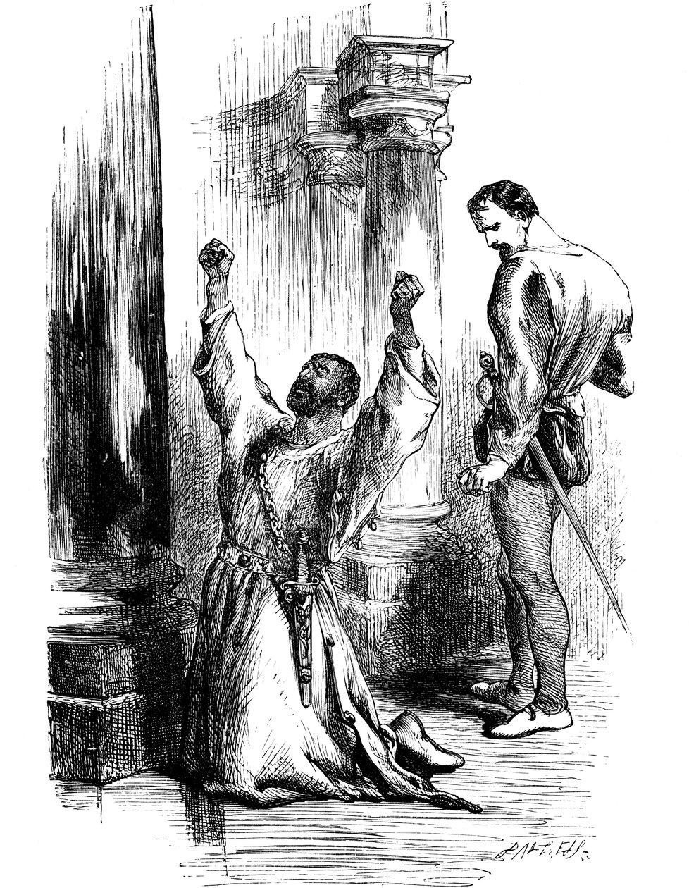 Szene aus Shakespeares Othello, 19. Jahrhundert von Unbekannt
