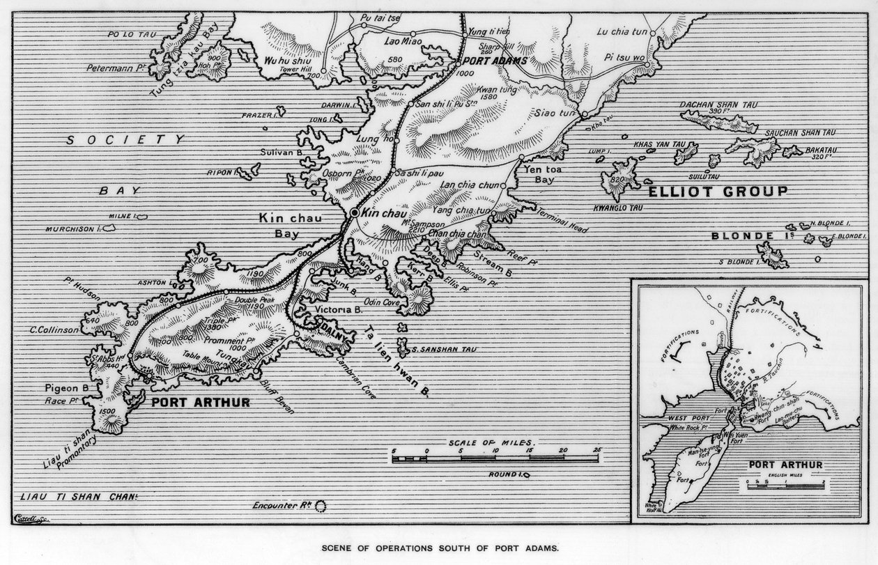 Operationsszene südlich von Port Adams, Mandschurei, Russisch-Japanischer Krieg, 1905 von Unbekannt