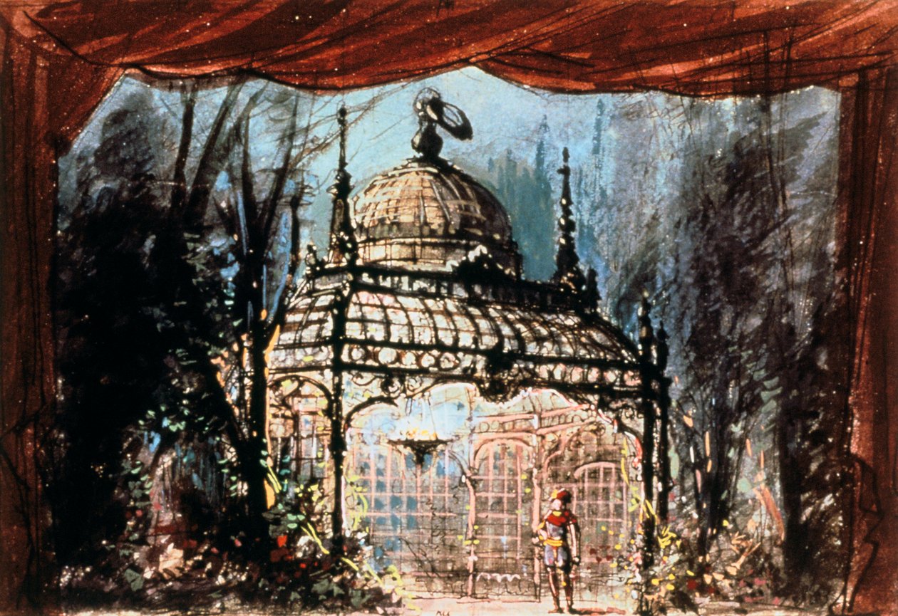 Bühnenbild für Mozarts Die Zauberflöte von Unbekannt