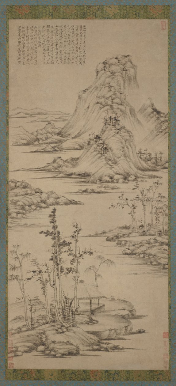 Frühlingsnebel über einem Pavillon am Flussufer, Ming-Dynastie, 1368-1644 von Unbekannt