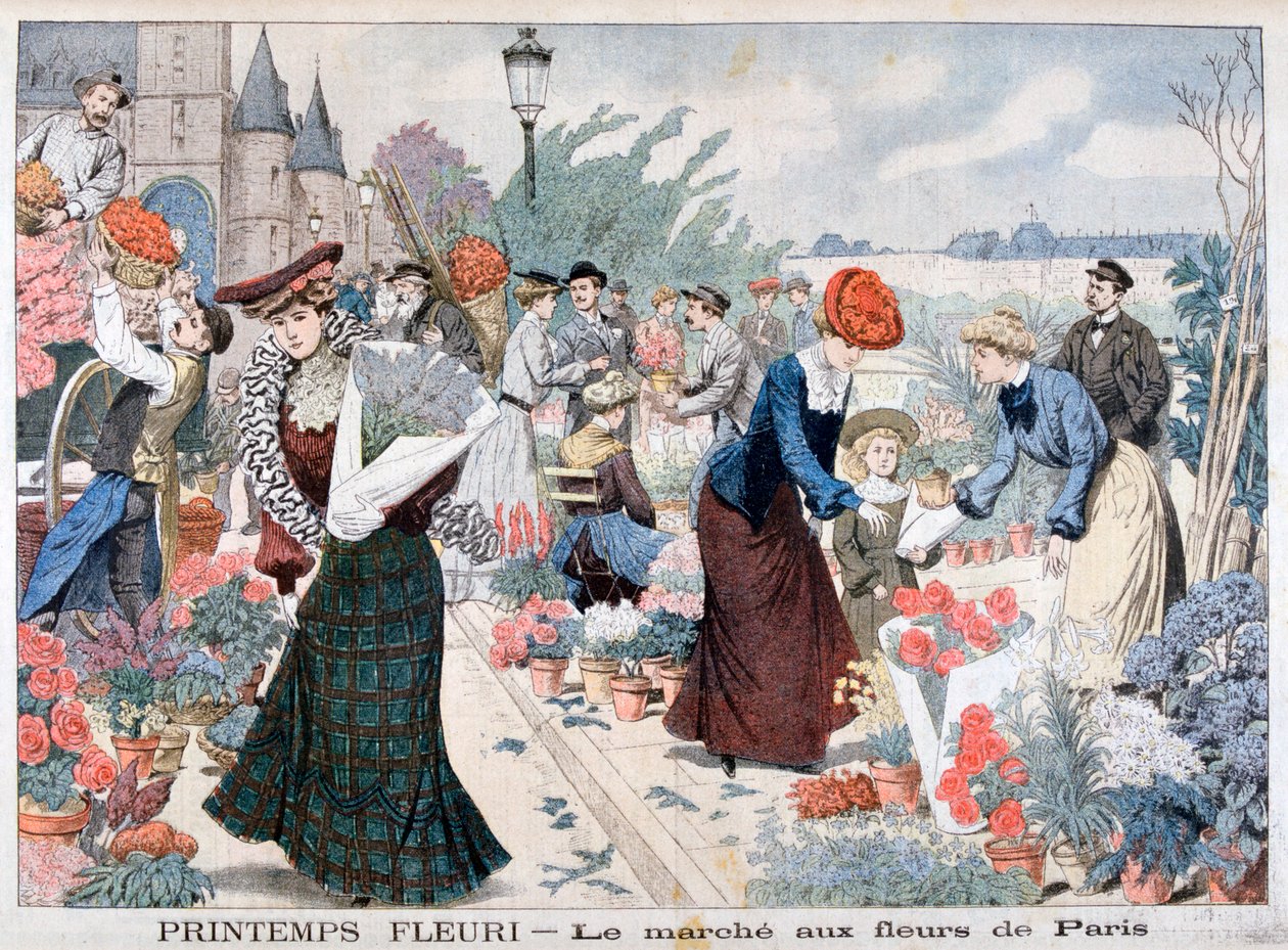 Frühlingsblumen auf einem Markt, Paris, 1903 von Unbekannt