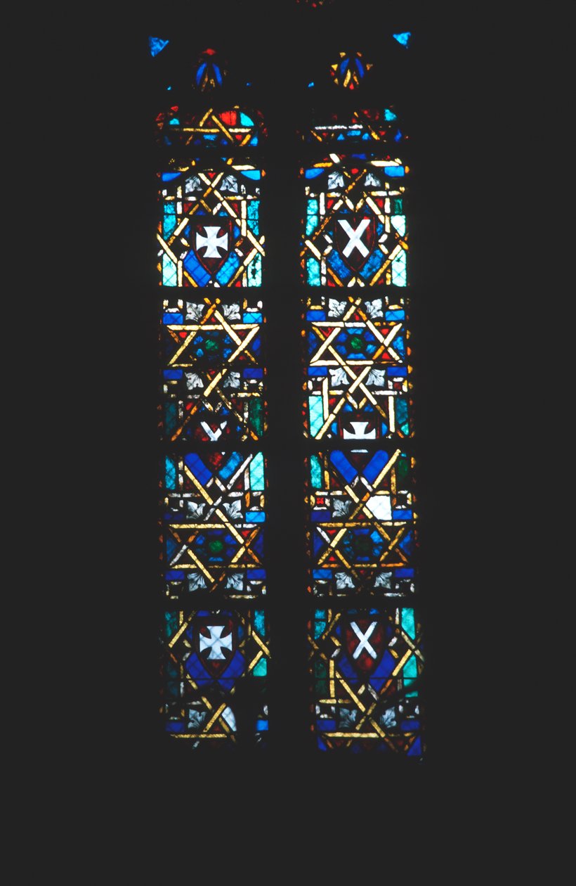 Davidstern in einem Kirchenfenster aus Buntglas, Barcelona, Spanien von Unbekannt